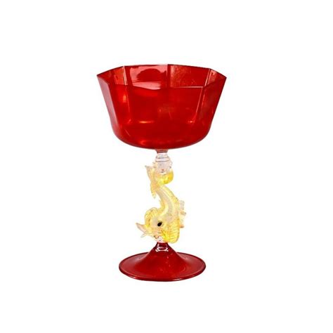 goblet fish|Fish Stem Red Glass Goblet .